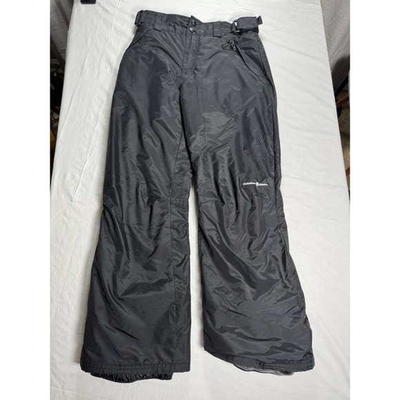 Outdoor Gear Snow Pants Black Men's Size Large Elastic Waist Zipper Pockets Ski - Picture 1 of 13